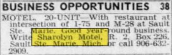 Sharolyn Motel & Restaurant - Jul 1971 - For Sale (newer photo)